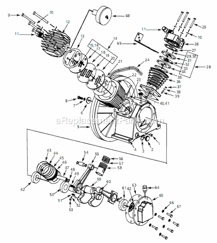 Page B Diagram and Parts List for HS781004 2006 Campbell Hausfeld Compressor